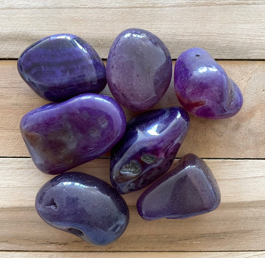Tumbled Stone Agate - Purple - (30-45 mm)
